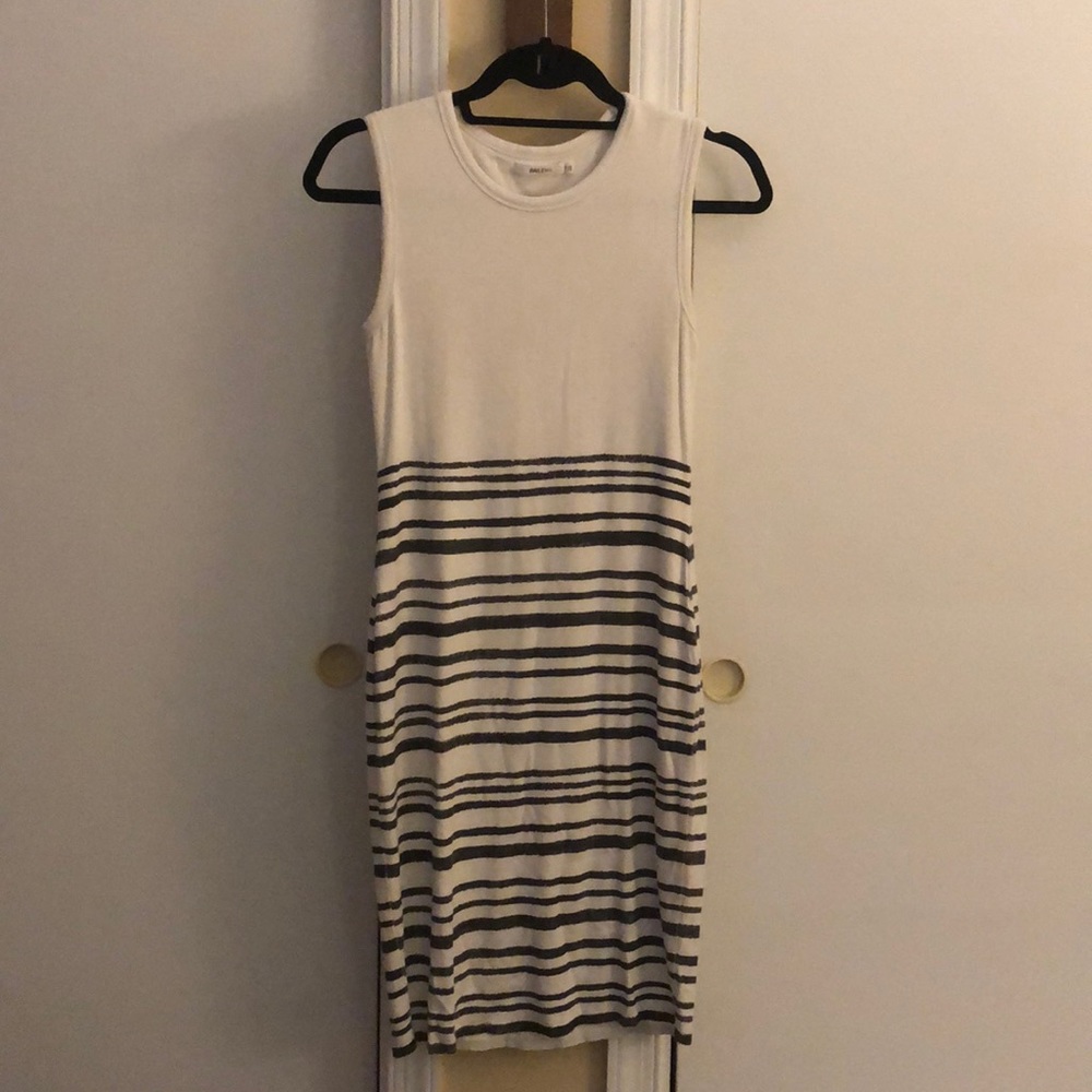 White/black tank dress